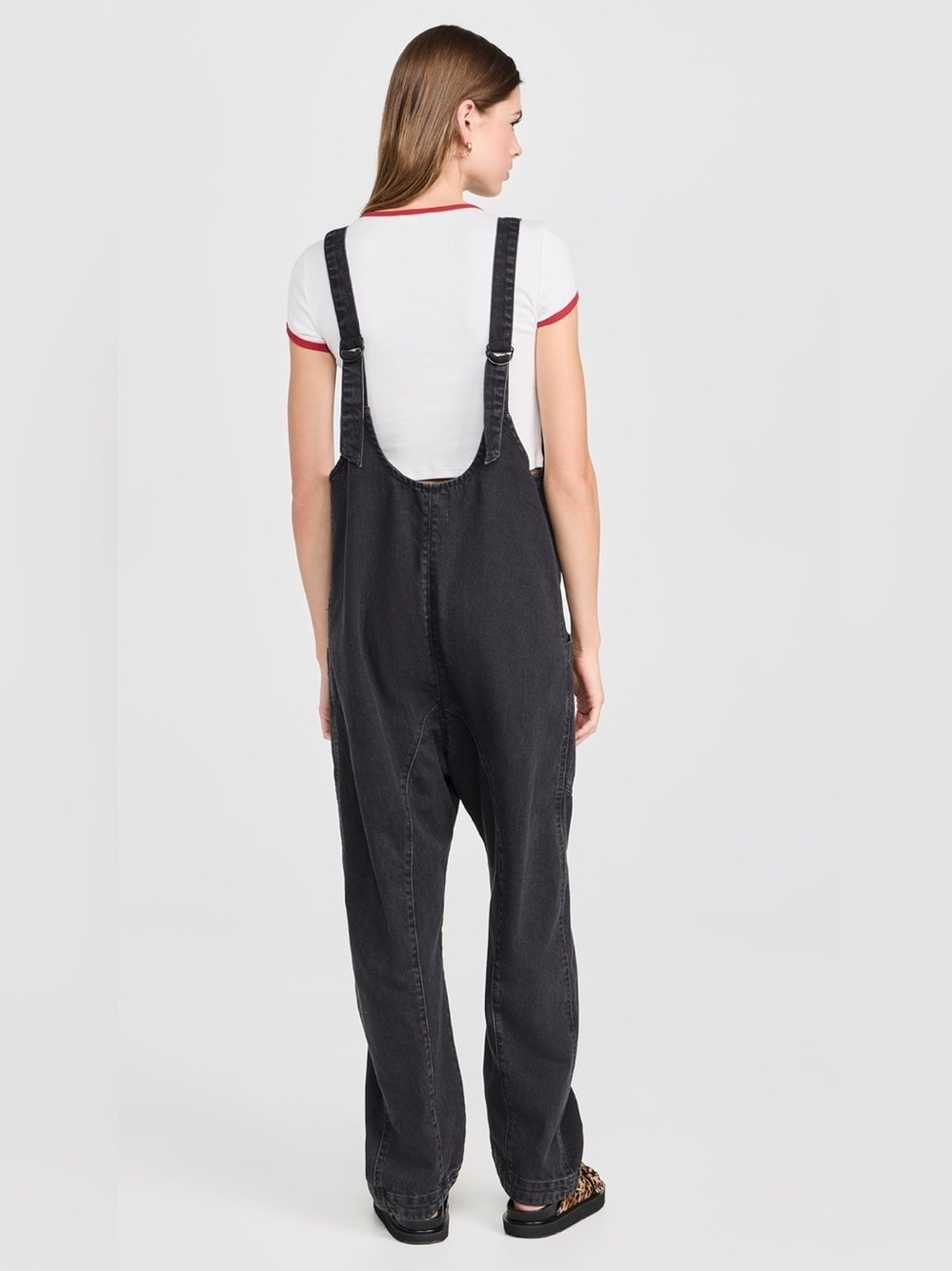 Free People We The Free High Roller Denim Jumpsuit Washed Black Size Medium - Picture 2 of 8